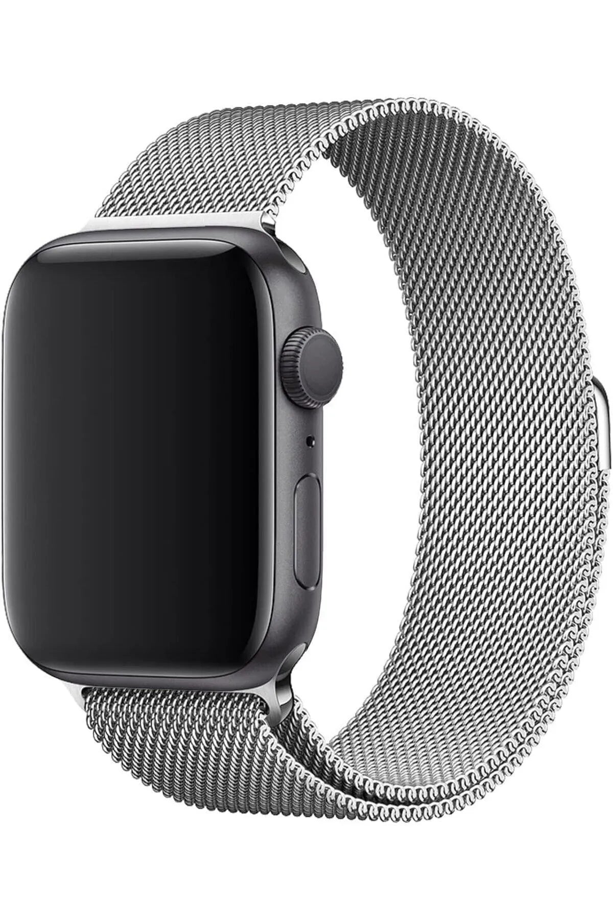 Apple Watch 41/40/38 Mm Series 10(42MM)/9/8/7/6/5/4/3/se Uyumlu Metal Kordon Gümüş