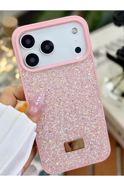 Parıltılı Full Taşlı Silikon Telefon Kılıfı Pembe