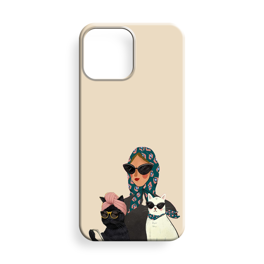 Cool Kadın Ve Kediler Premium Telefon Kılıfı - 618